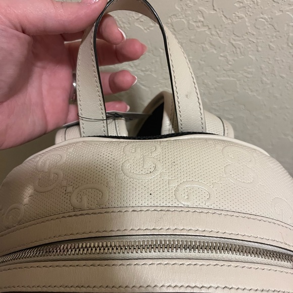 Gucci Ivory Embossed Backpack - Picture 7 of 16